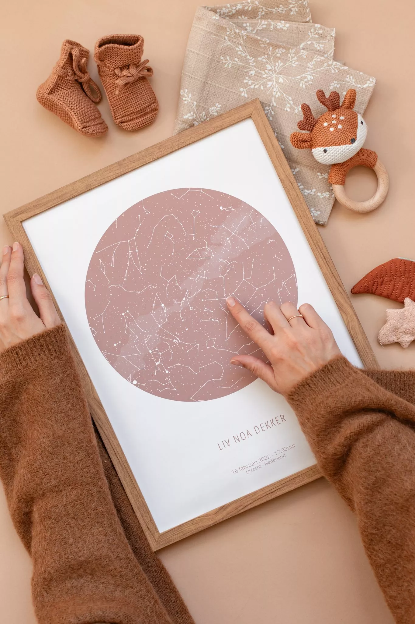 Origineel kraamcadeau sterrenhemel met naam